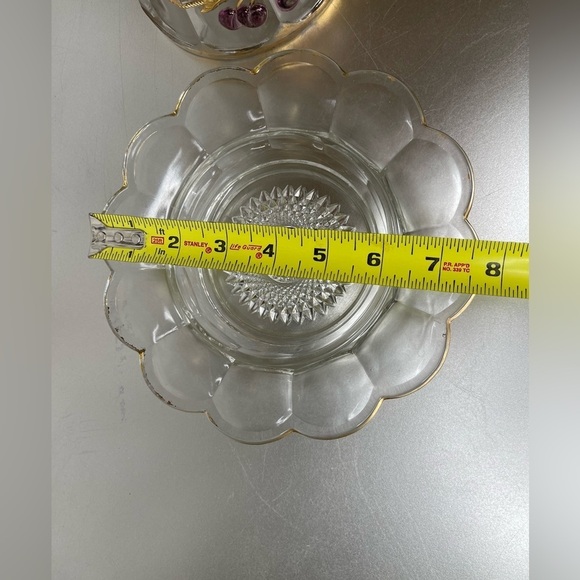 VTG EAPG Mosser Northwood Red Cherry Gold Glass Butter Cheese Dish Thumbprint - Picture 6 of 6